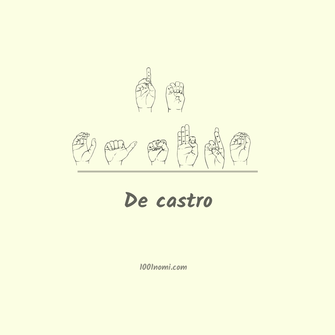 De castro nella lingua dei segni De castro nella lingua dei segni