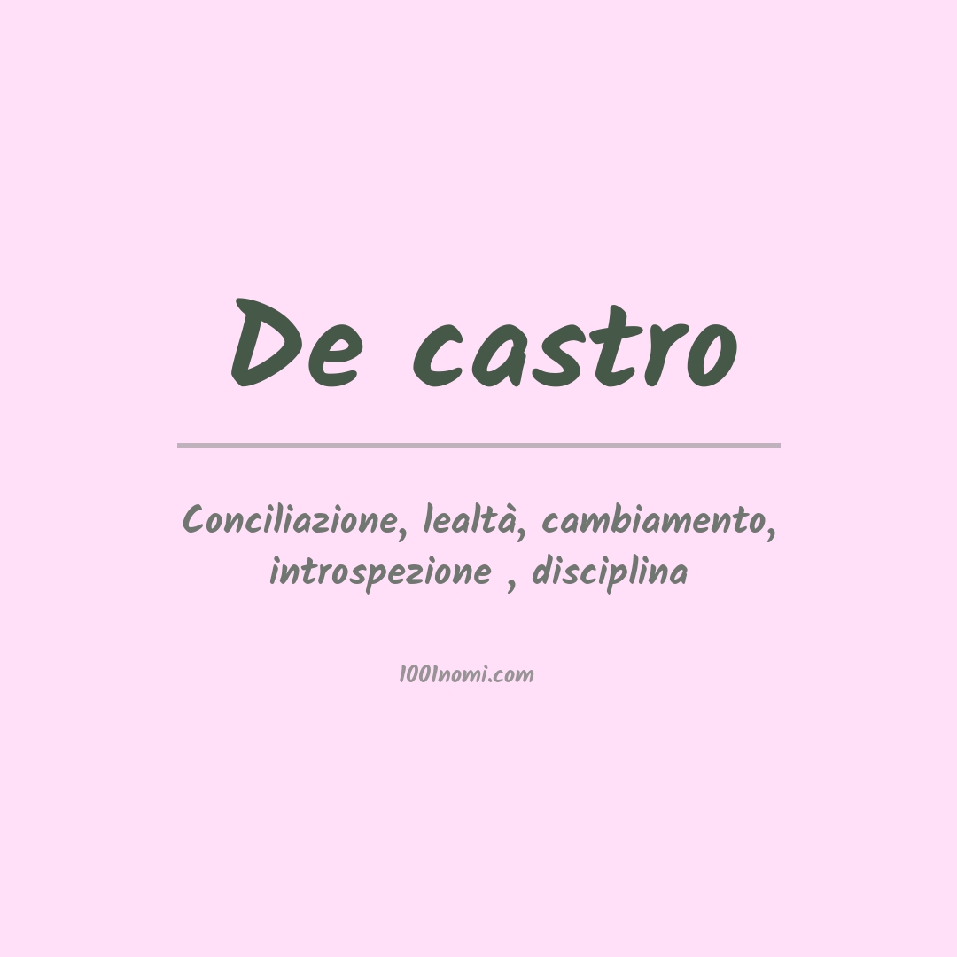 Significato del nome De castro Significato del nome De castro