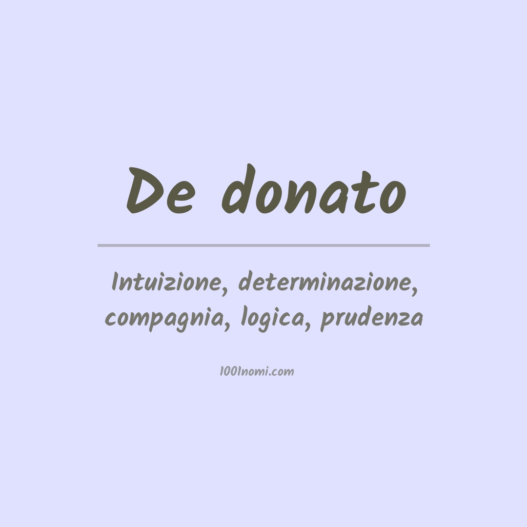 Significato del nome De donato