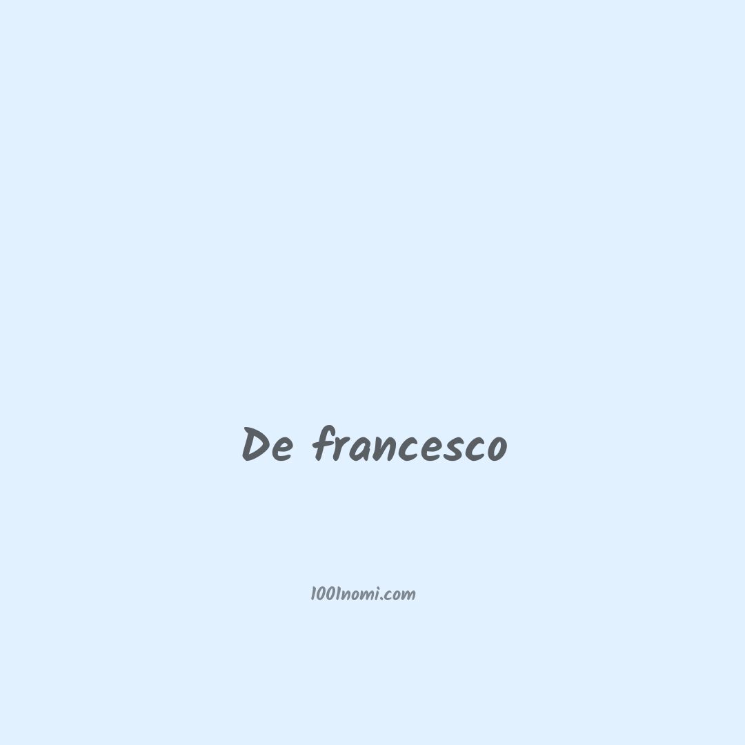 De francesco in cinese De francesco in cinese