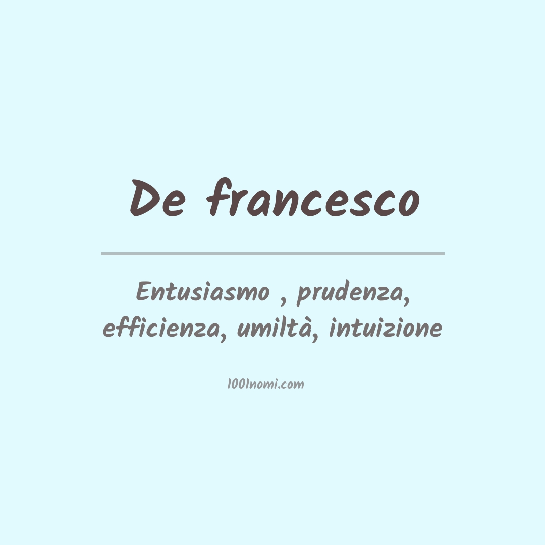 Significato del nome De francesco Significato del nome De francesco