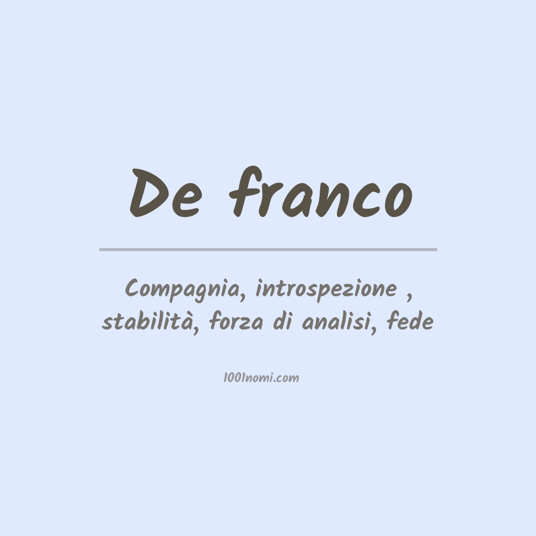 Significato del nome De franco