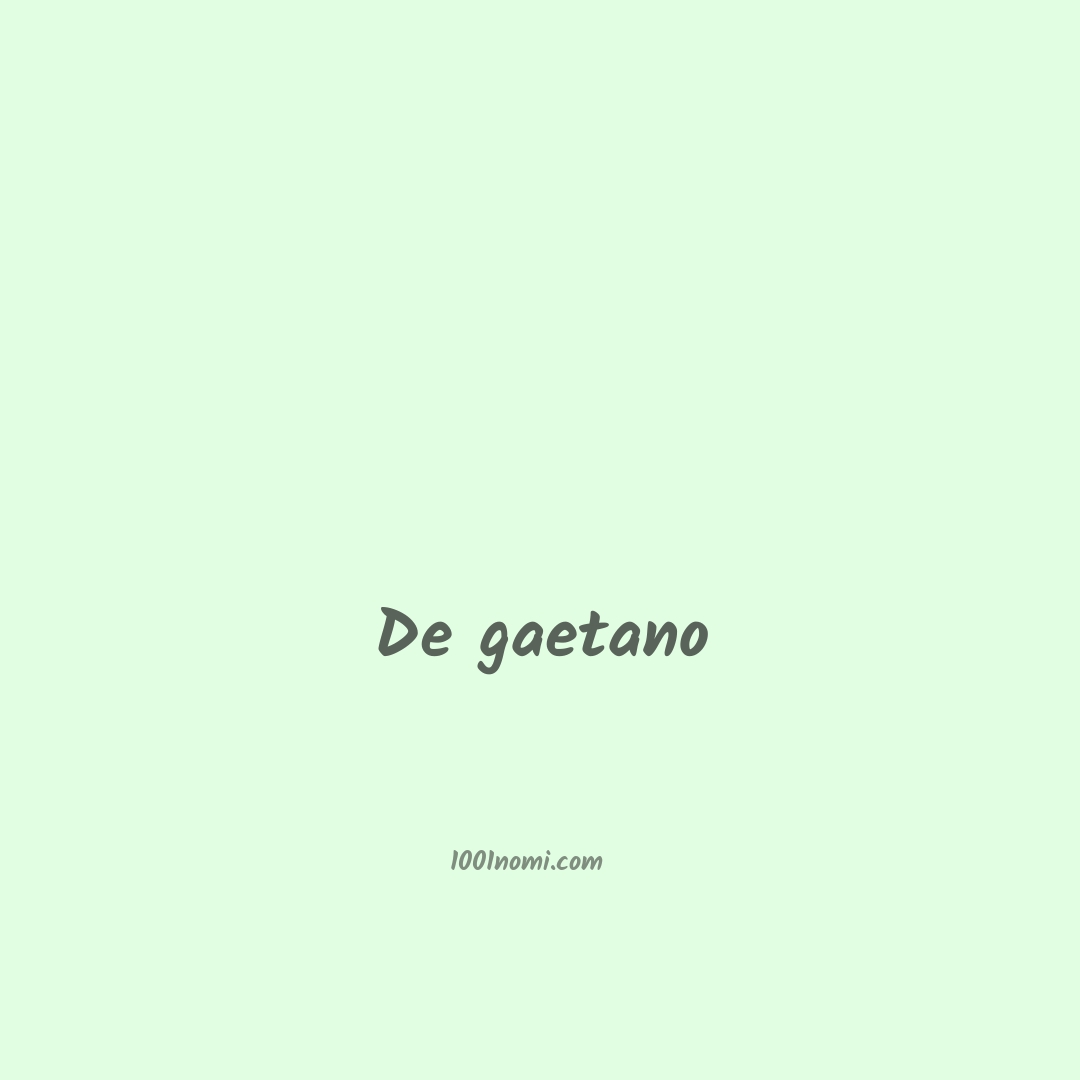 De gaetano in cinese
