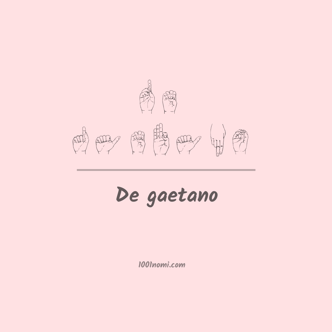 De gaetano nella lingua dei segni