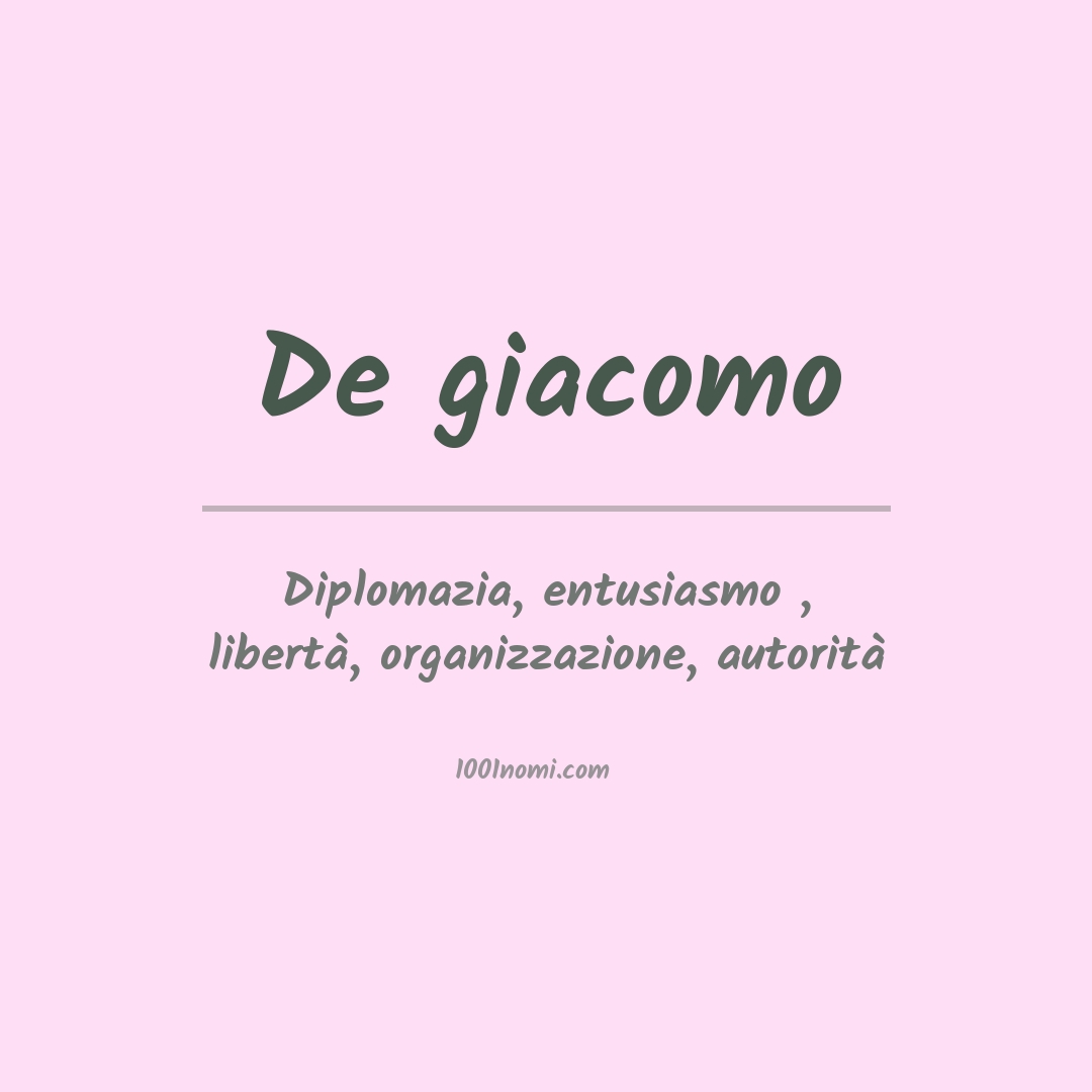 Significato del nome De giacomo