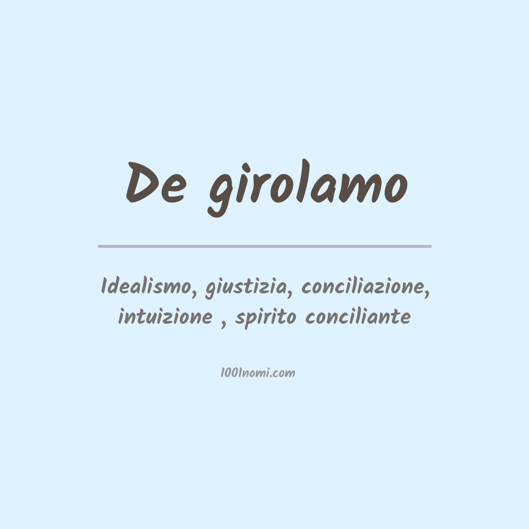 Significato del nome De girolamo