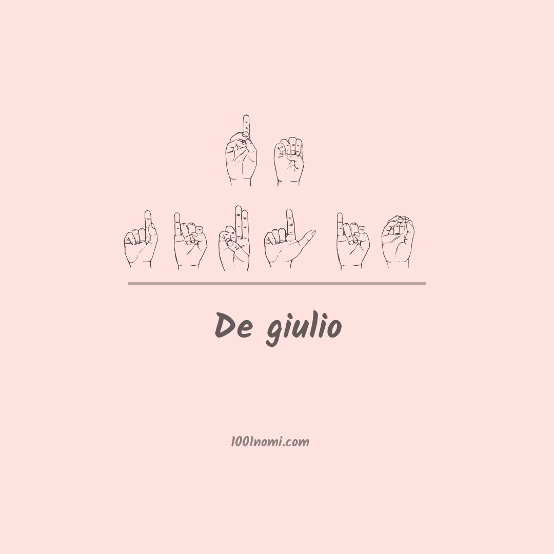 De giulio nella lingua dei segni De giulio nella lingua dei segni