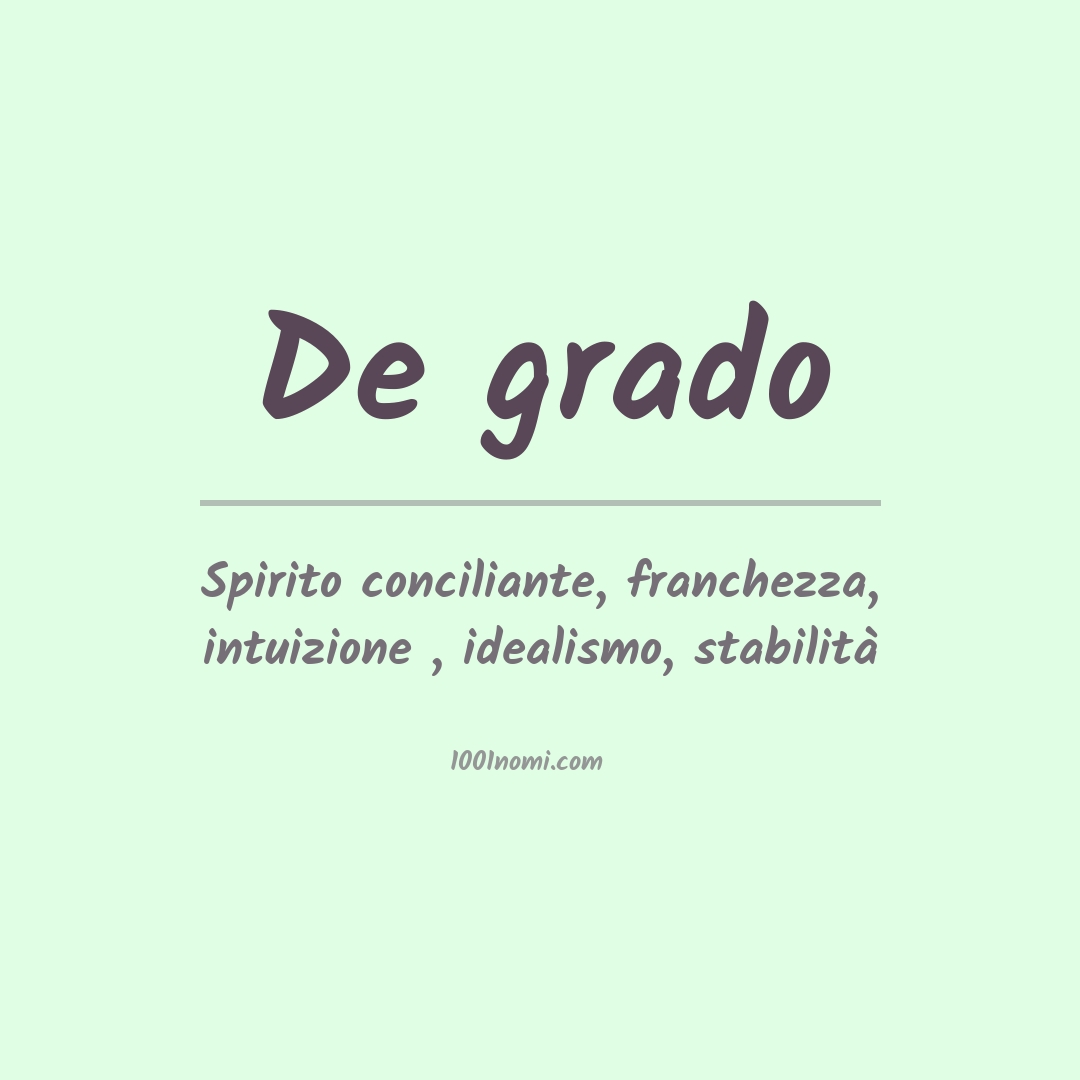 Significato del nome De grado