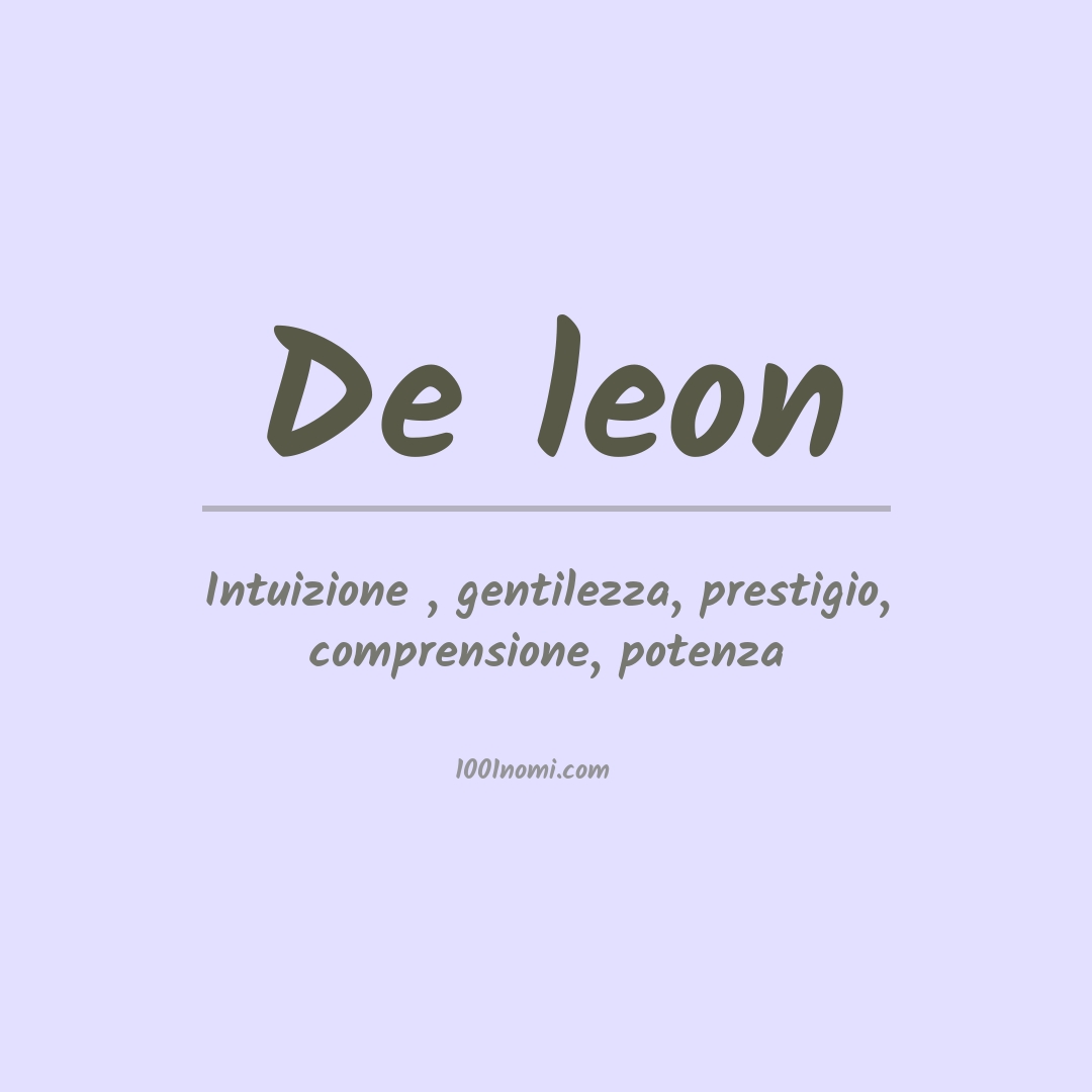 Significato del nome De leon