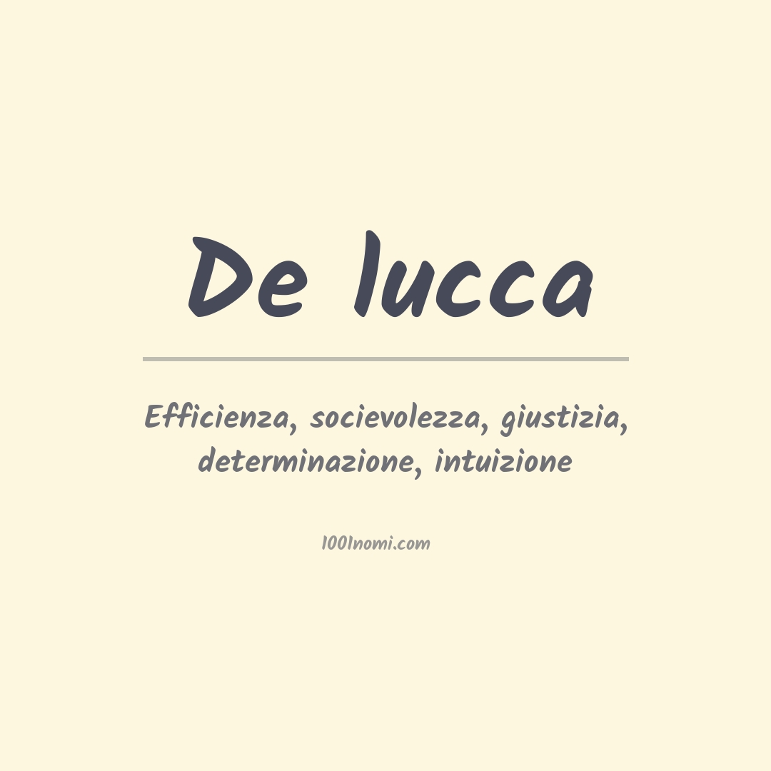 Significato del nome De lucca