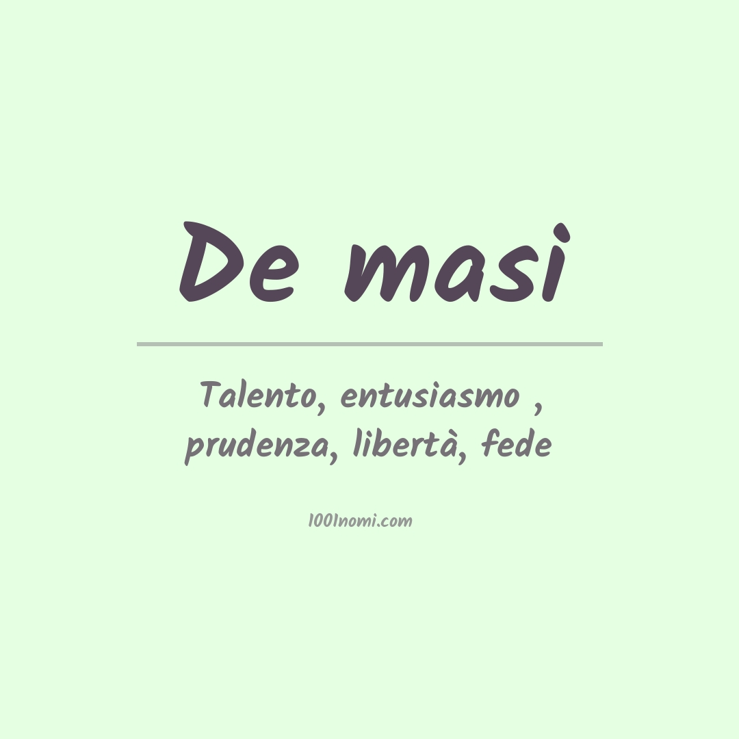 Significato del nome De masi Significato del nome De masi