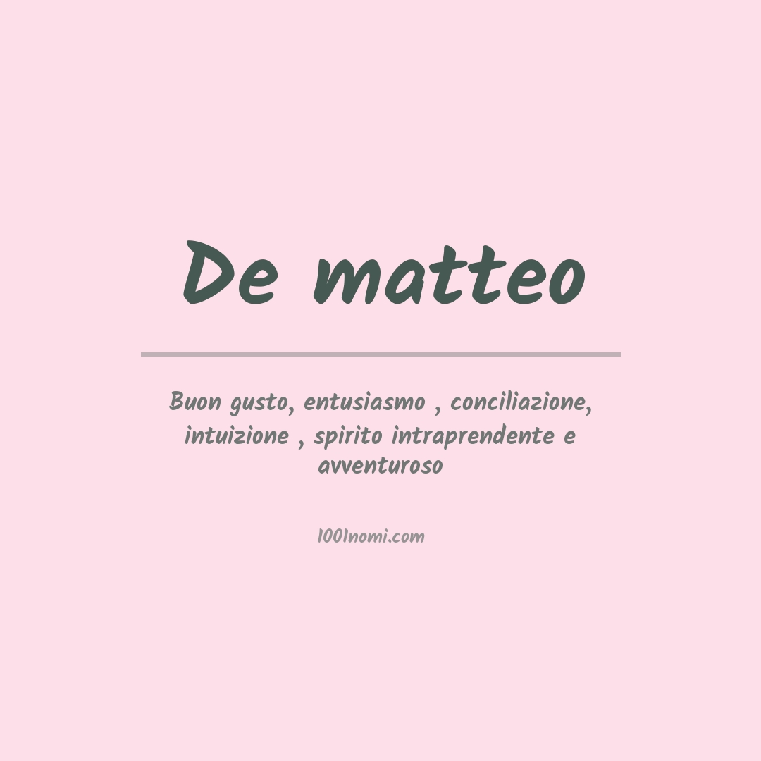 Significato del nome De matteo