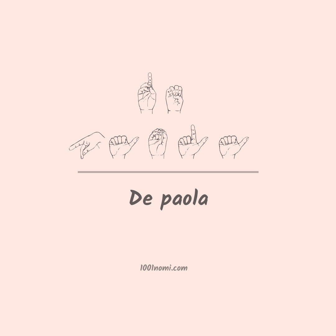 De paola nella lingua dei segni De paola nella lingua dei segni