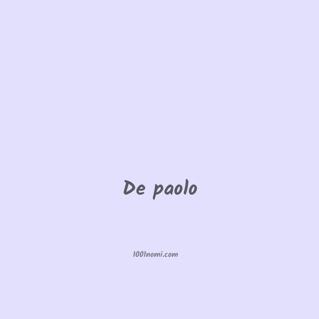 De paolo in cinese De paolo in cinese