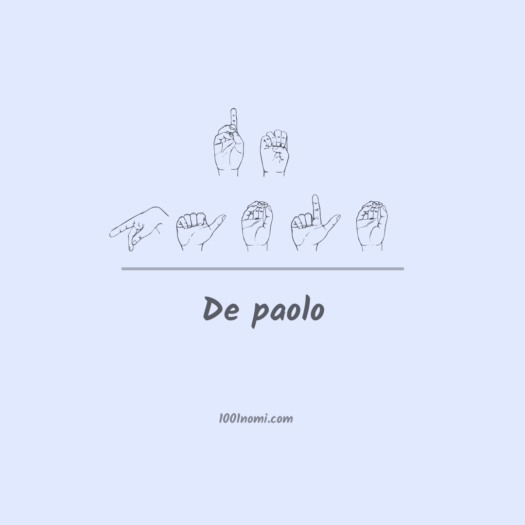 De paolo nella lingua dei segni De paolo nella lingua dei segni
