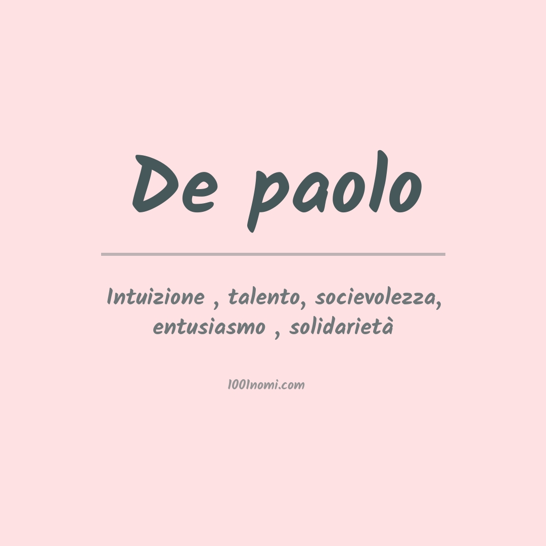 Significato del nome De paolo Significato del nome De paolo