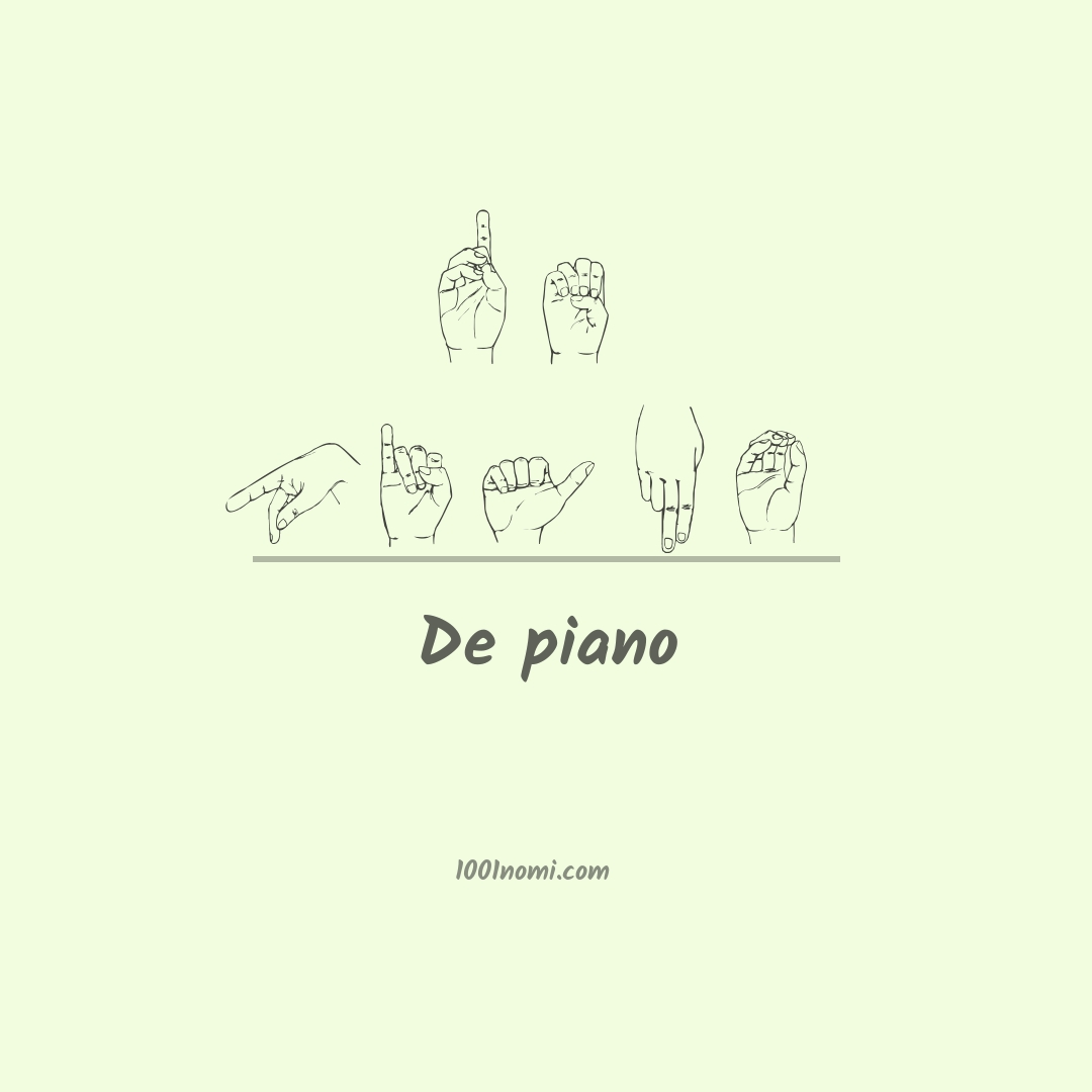 De piano nella lingua dei segni De piano nella lingua dei segni