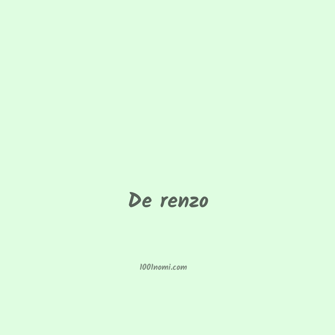 De renzo in cinese De renzo in cinese
