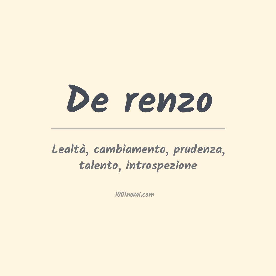 Significato del nome De renzo Significato del nome De renzo