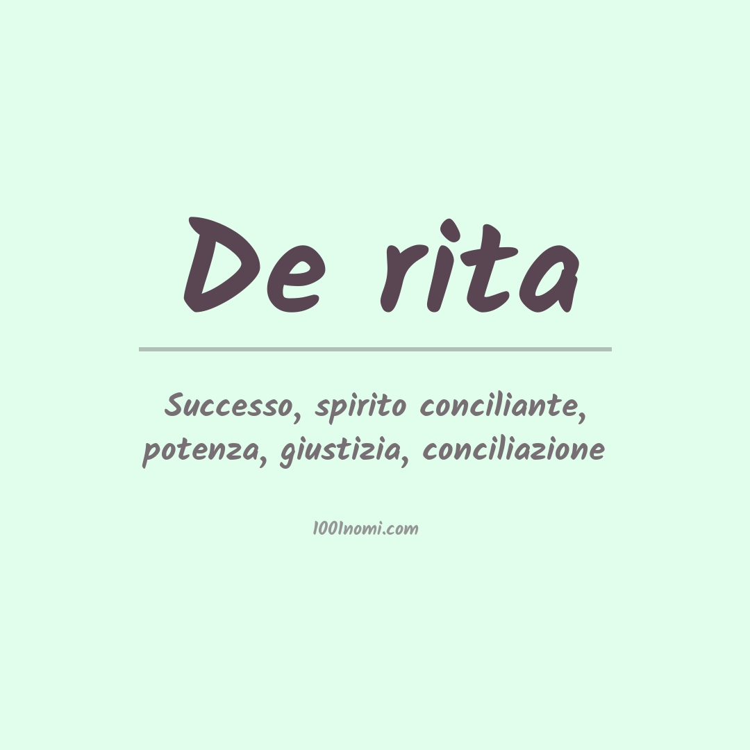 Significato del nome De rita