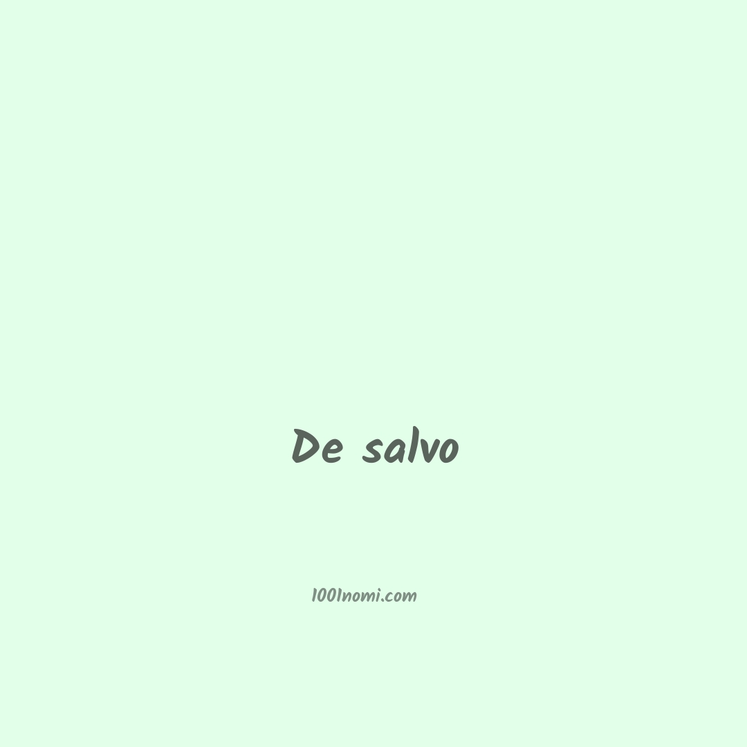De salvo in cinese De salvo in cinese