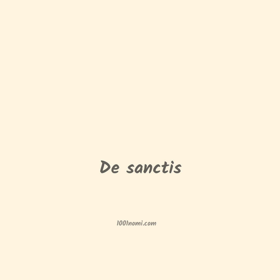 De sanctis in cinese