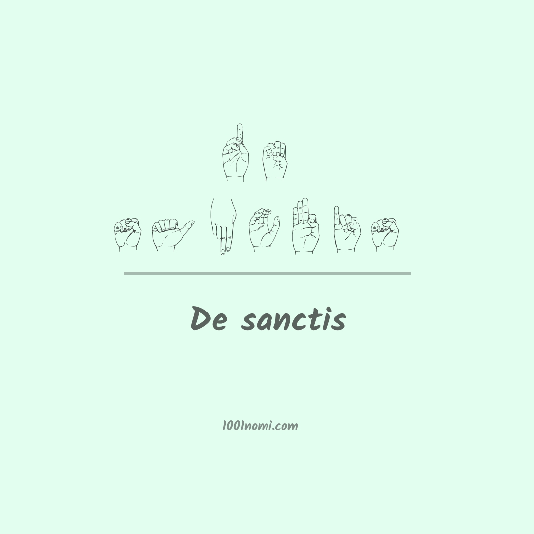 De sanctis nella lingua dei segni