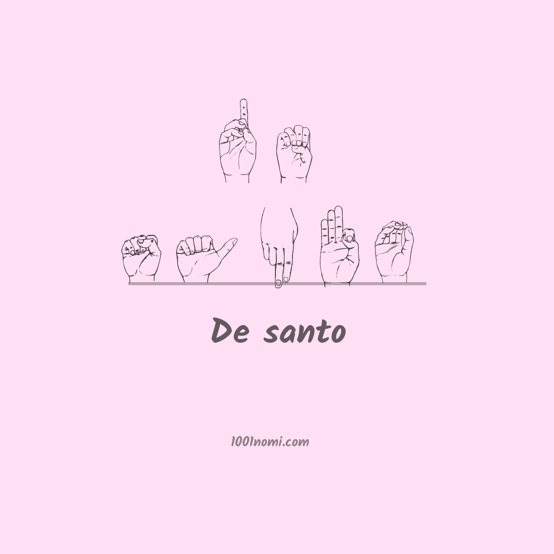 De santo nella lingua dei segni