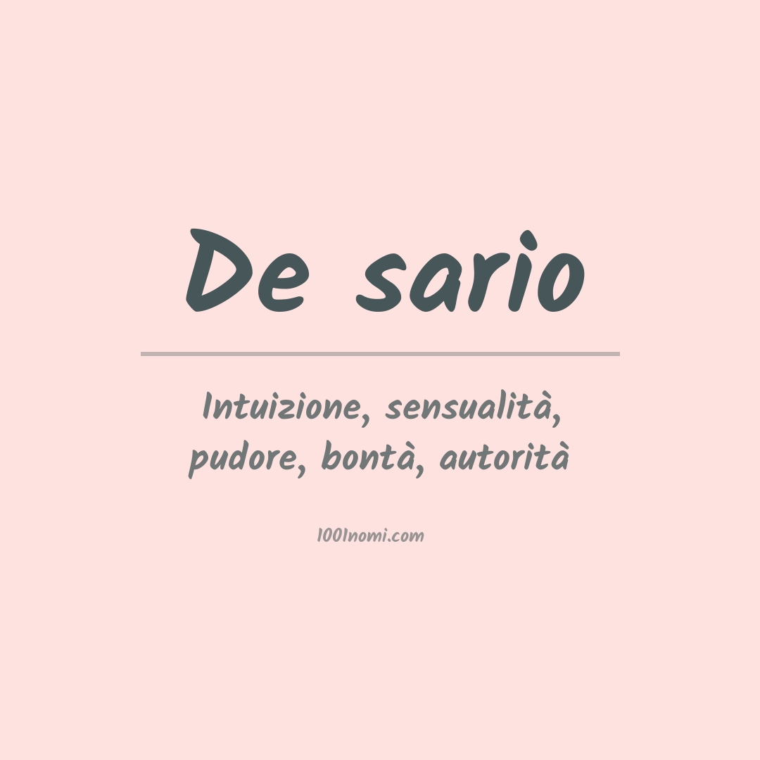 Significato del nome De sario