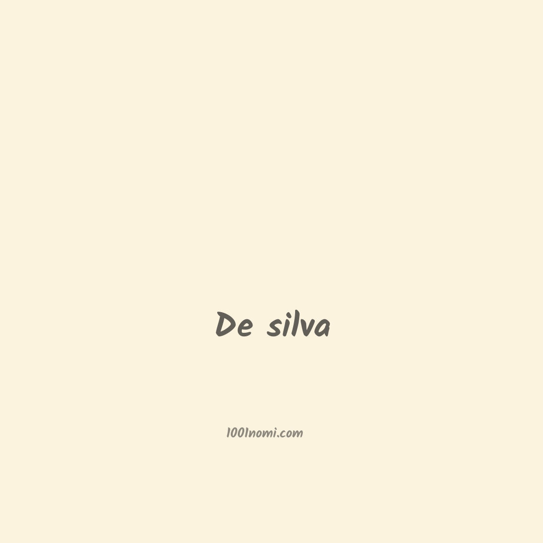De silva in cinese De silva in cinese
