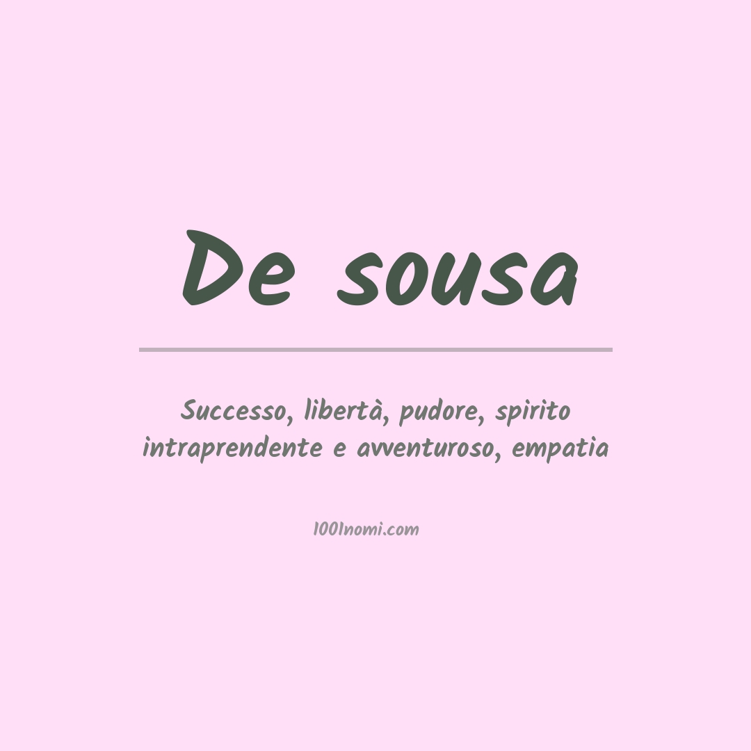 Significato del nome De sousa