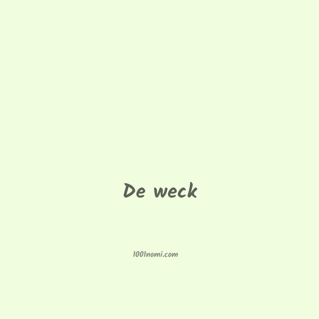 De weck in cinese