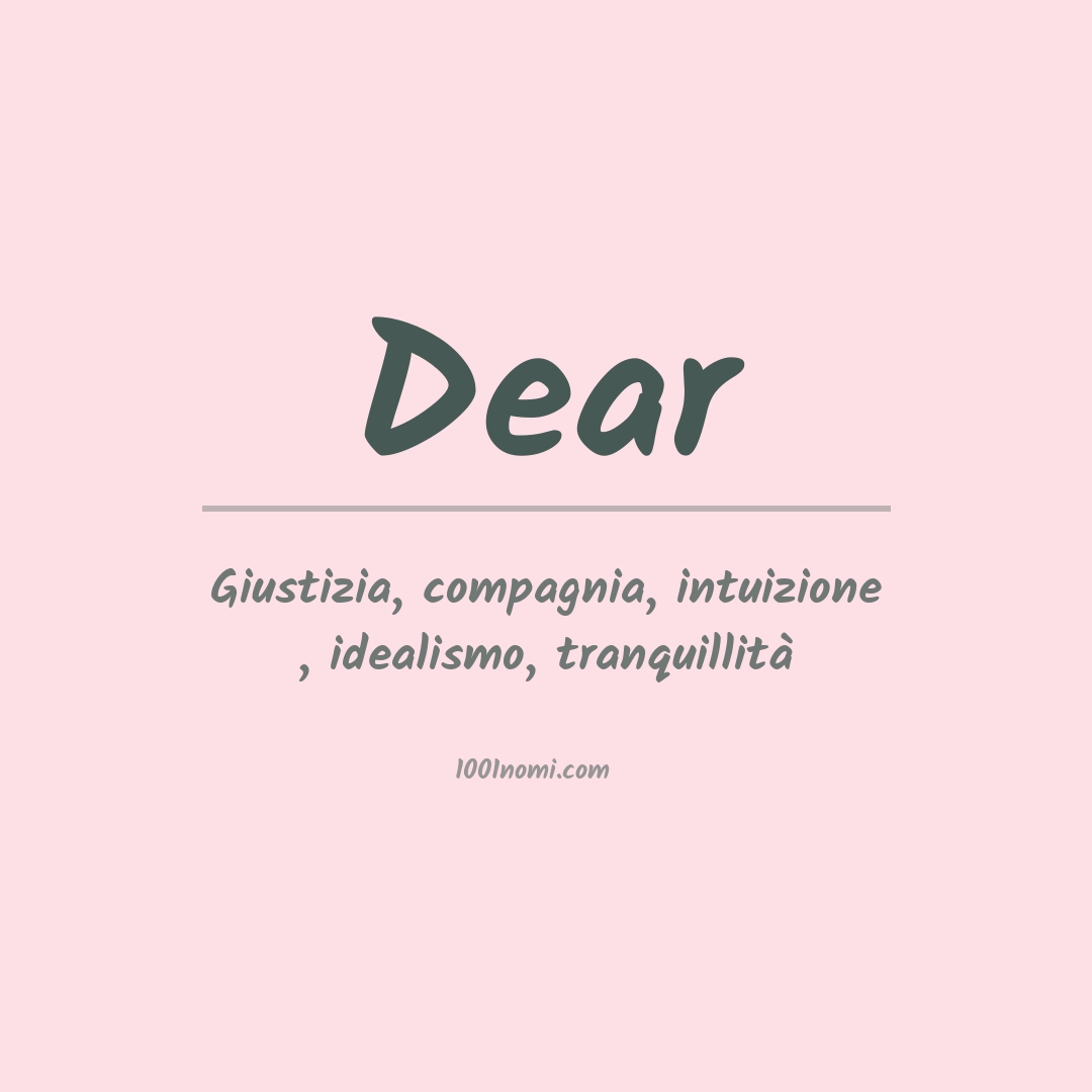 Significato del nome Dear