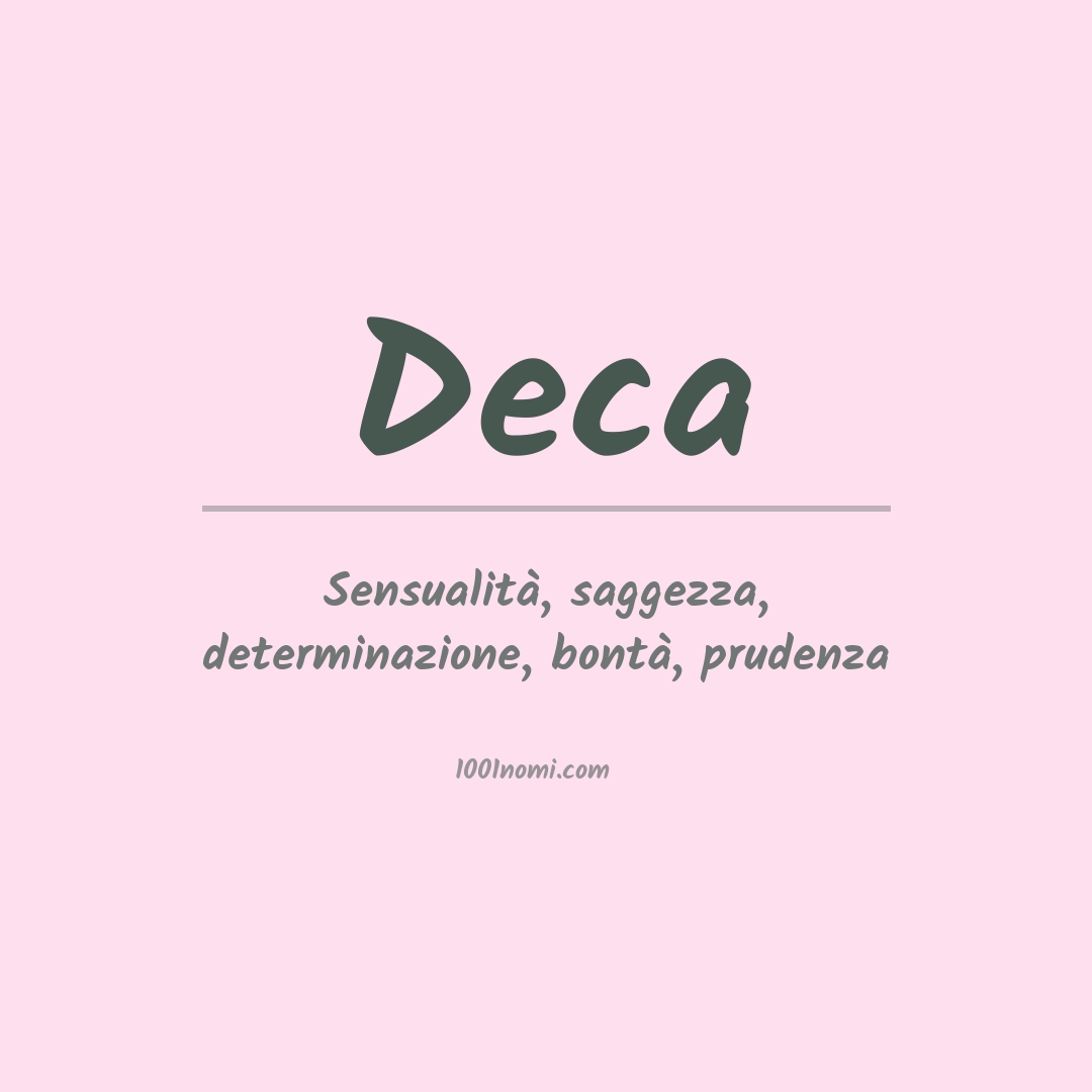 Significato del nome Deca Significato del nome Deca
