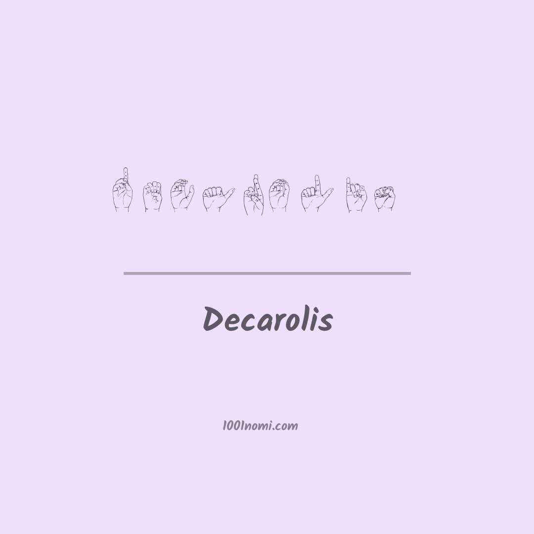Decarolis nella lingua dei segni