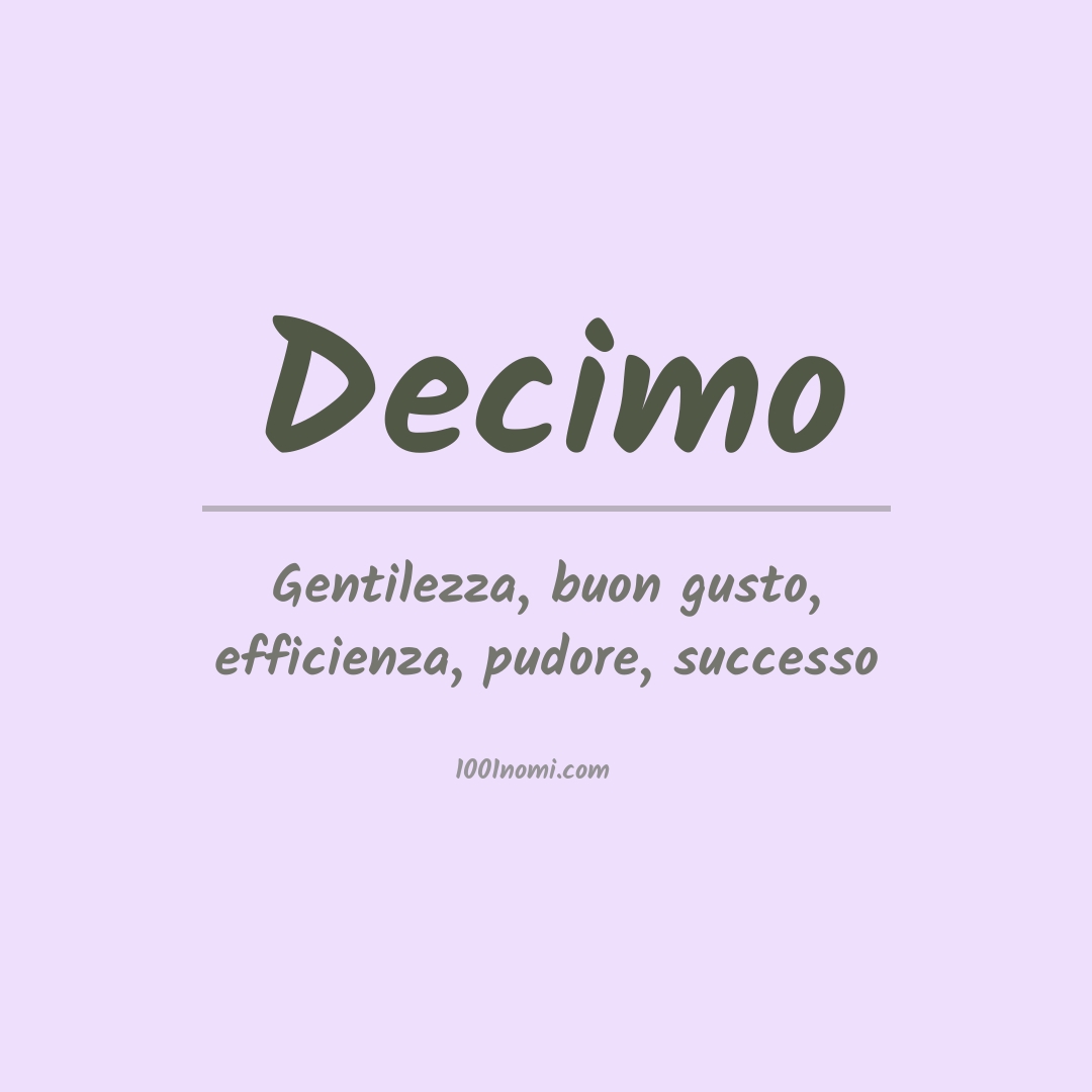 Significato del nome Decimo