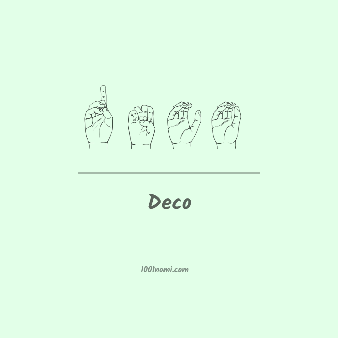Deco nella lingua dei segni Deco nella lingua dei segni