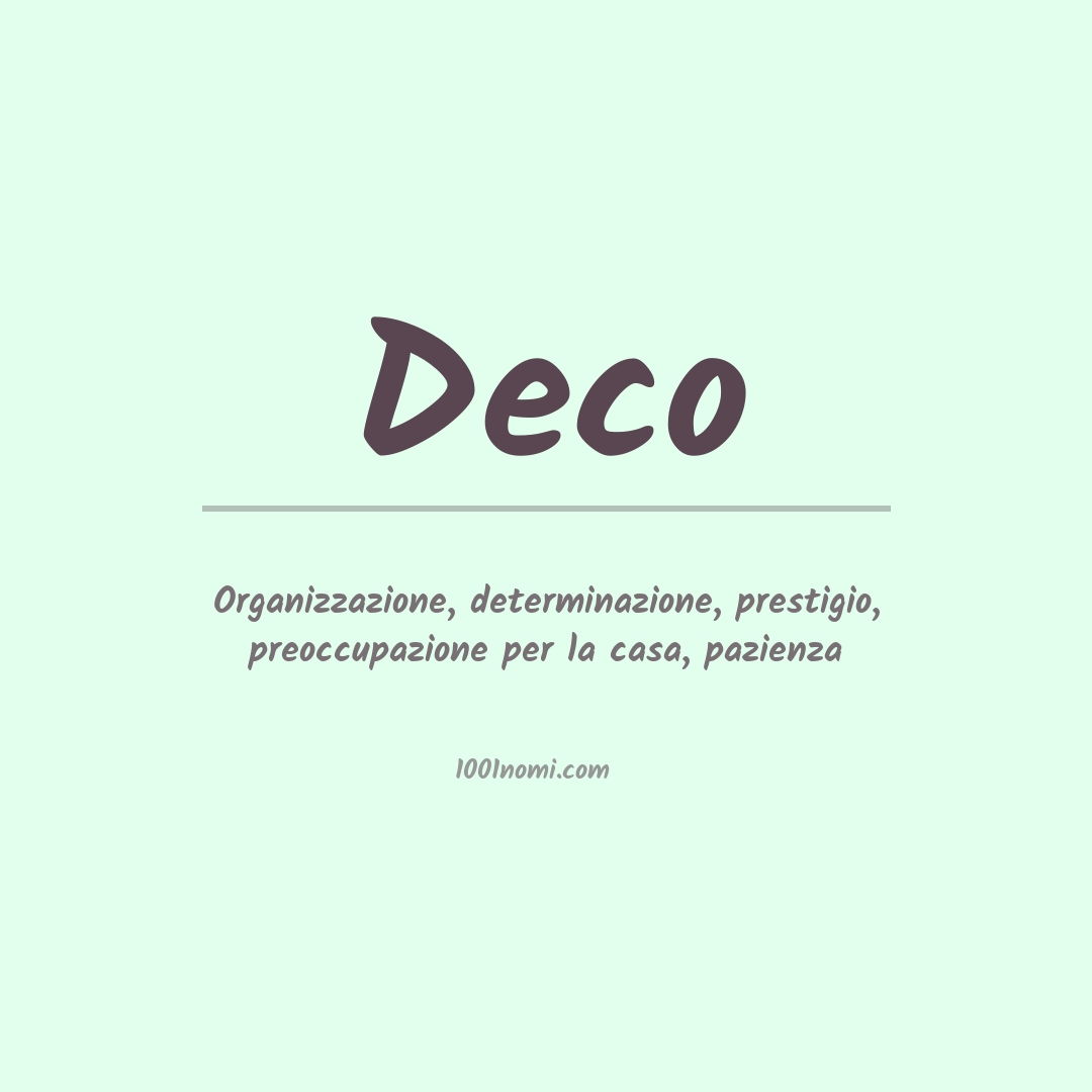 Significato del nome Deco Significato del nome Deco