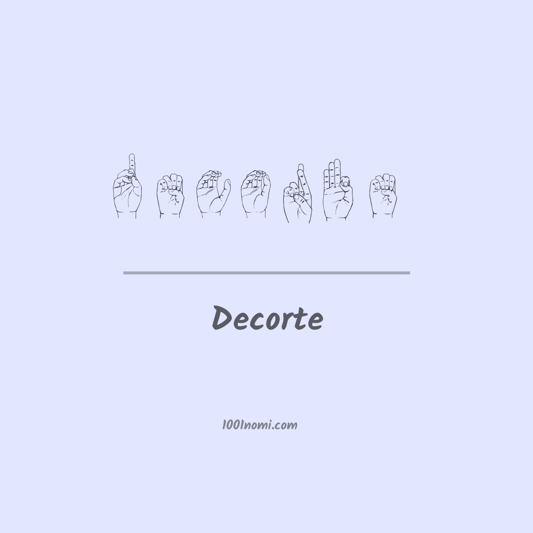 Decorte nella lingua dei segni Decorte nella lingua dei segni