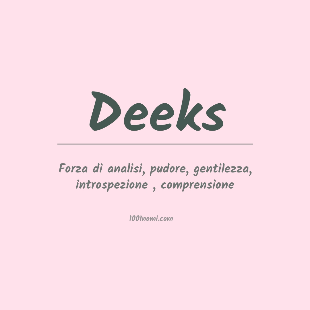 Significato del nome Deeks