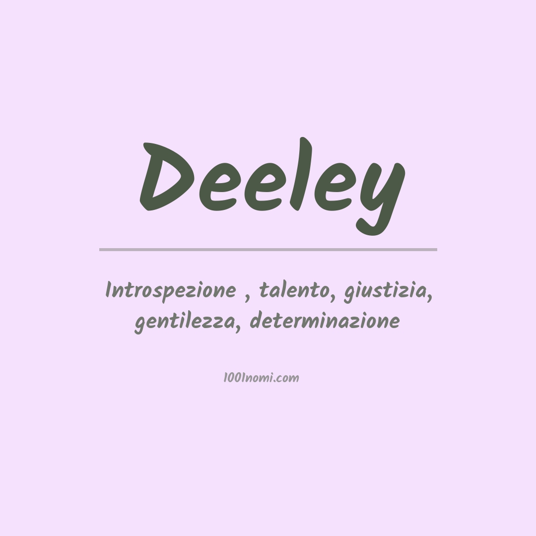 Significato del nome Deeley