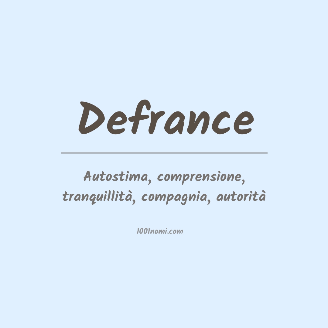 Significato del nome Defrance