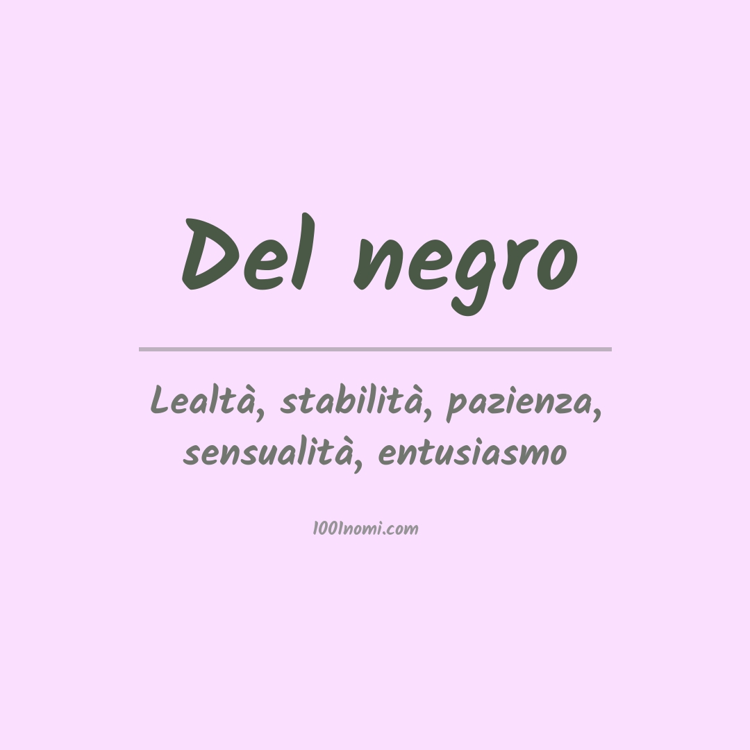 Significato del nome Del negro Significato del nome Del negro