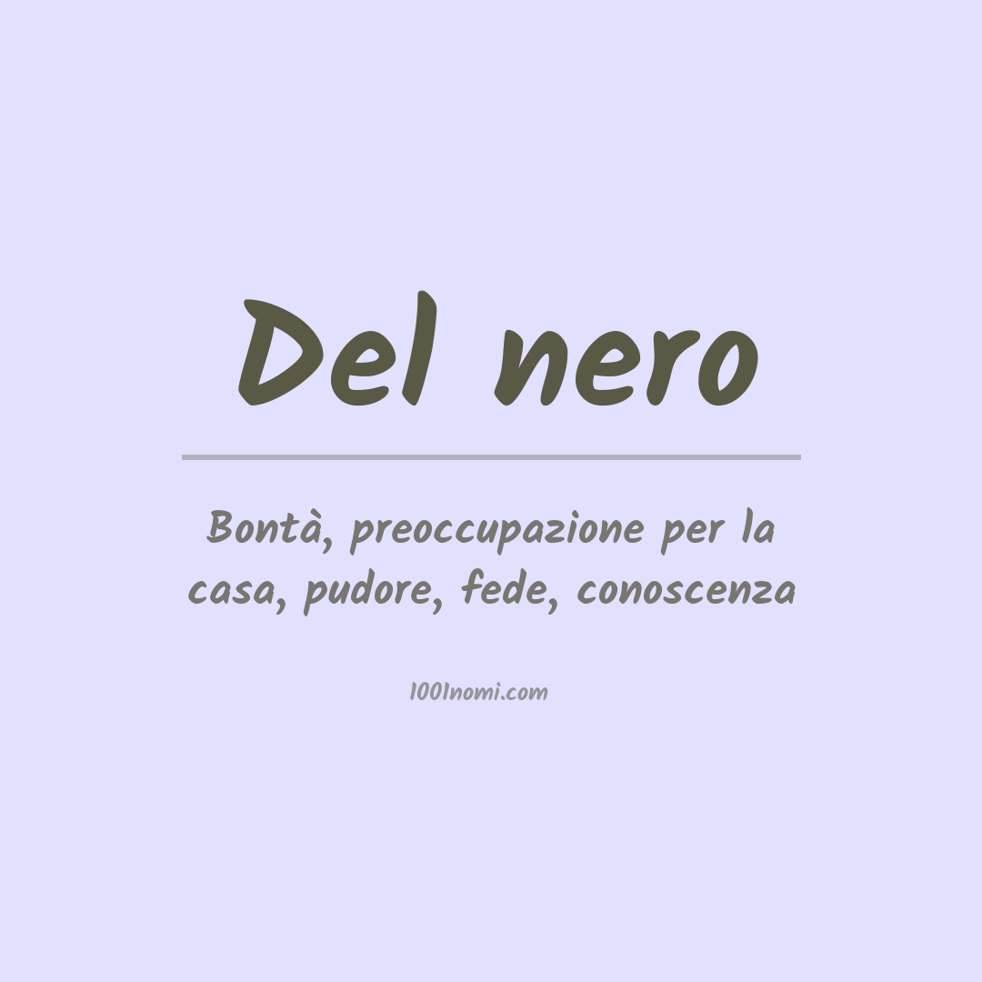 Significato del nome Del nero Significato del nome Del nero
