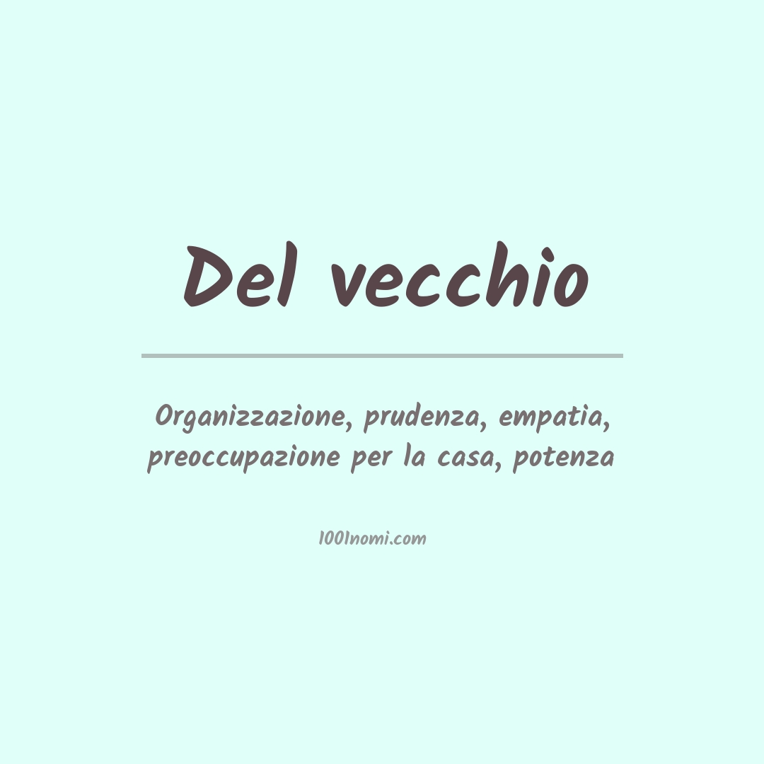 Significato del nome Del vecchio