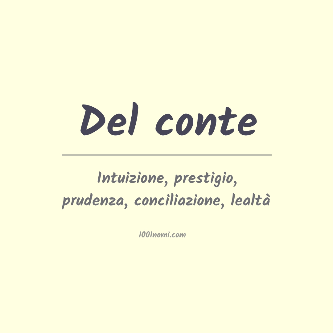 Significato del nome Del conte