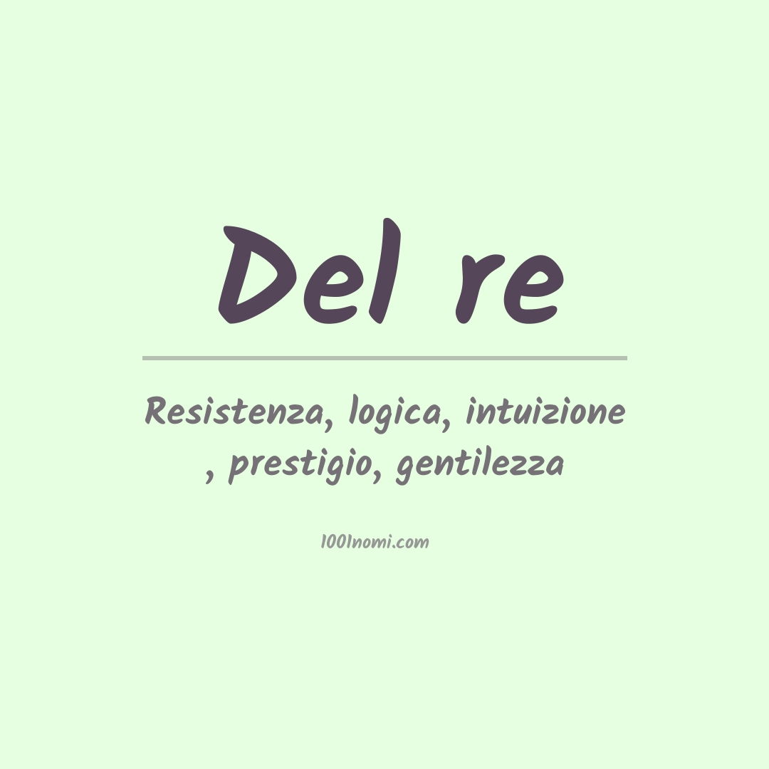 Significato del nome Del re