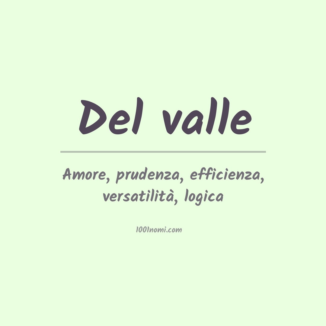 Significato del nome Del valle