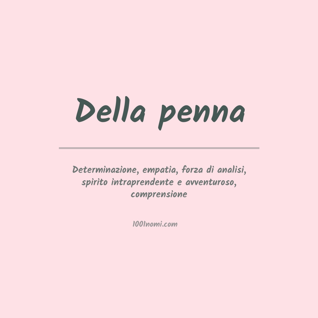 Significato del nome Della penna Significato del nome Della penna