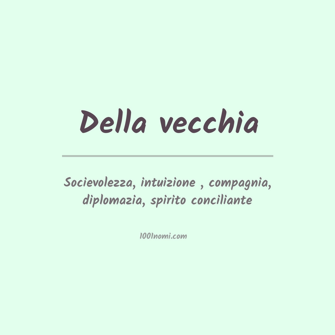 Significato del nome Della vecchia